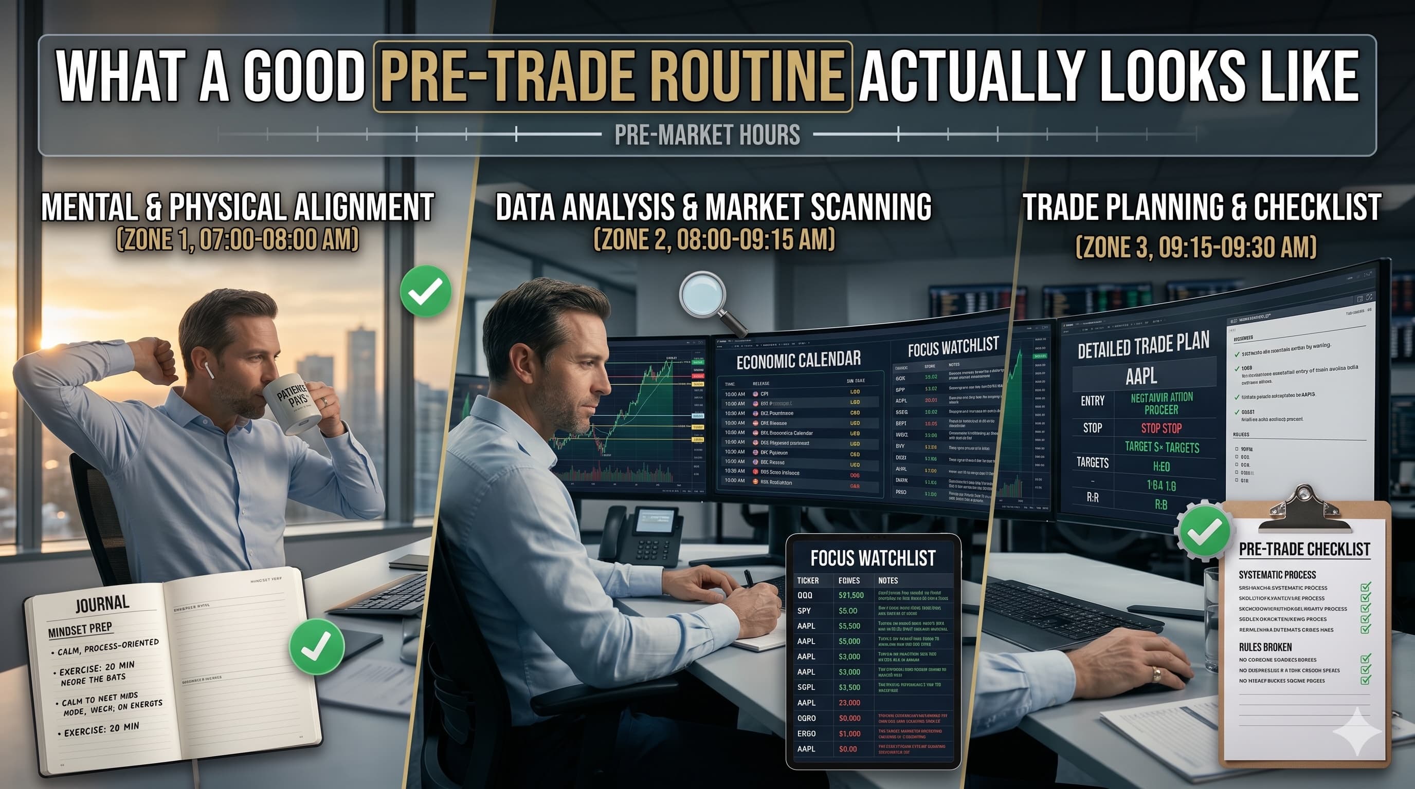 What a Good Pre-Trade Routine Actually Looks Like